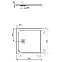 Receveur de douche Ultra Flat S carré 80x80 cm Gris Béton