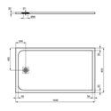 Receveur de douche Ultra Flat S rectangulaire 160x90 cm Gris Béton