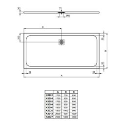 Receveur de douche Ultra Flat S rectangulaire 180x100 cm Noir Intense