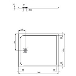 Receveur de douche Ultra Flat S rectangulaire 120x100 cm Gris Béton