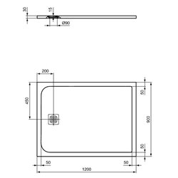 Receveur de douche Ultra Flat S rectangulaire 120x90 cm Noir Intense