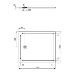 Receveur de douche Ultra Flat S rectangulaire 120x100 cm Beige Sable