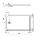 Receveur de douche Ultra Flat S rectangulaire 140x90 cm Gris Béton