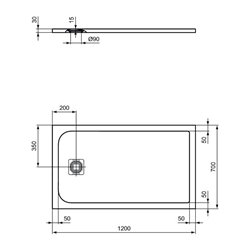 Receveur de douche Ultra Flat S rectangulaire 120x70 cm Noir Intense