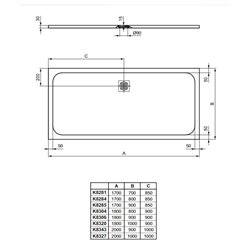 Receveur de douche Ultra Flat S rectangulaire 180x90 cm Noir Intense