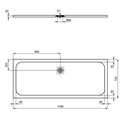 Receveur de douche Ultra Flat S rectangulaire 170x70 cm Gris Béton