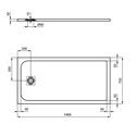 Receveur de douche Ultra Flat S rectangulaire 140x70 cm Gris Béton