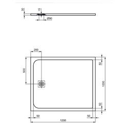 Receveur de douche Ultra Flat S rectangulaire 120x100 cm Noir Intense