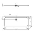 Receveur de douche Ultra Flat S rectangulaire 170x70 cm Beige Sable