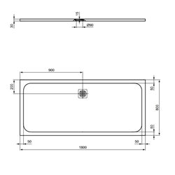Receveur de douche Ultra Flat S rectangulaire 180x80 cm Gris Béton