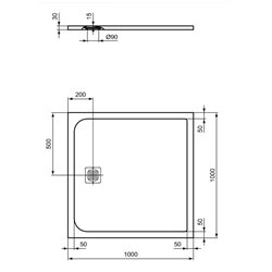 Receveur de douche Ultra Flat S carré 100x100 cm Noir Intense