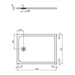 Receveur de douche Ultra Flat S rectangulaire 120x90 cm Gris Béton