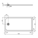 Receveur de douche Ultra Flat S rectangulaire 160x80 cm Beige Sable