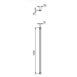 Barre de stabilisation pour paroi de douche droite finition argent brillant