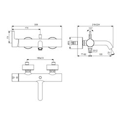 Mitigeur bain-douche monotrou Joy or brossé