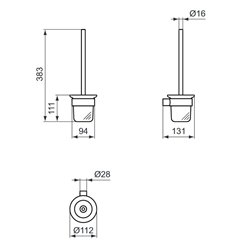 Porte-brosse et brosse WC Chromé Design Rond