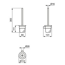 Porte-brosse et brosse WC Or Brossé Design Rond