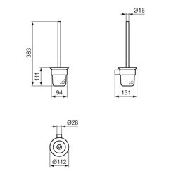 Porte-brosse et brosse WC Gris Magnétique Design Rond