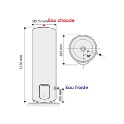 Zénéo Vertical sur socle 200L 575x1270x645 mm