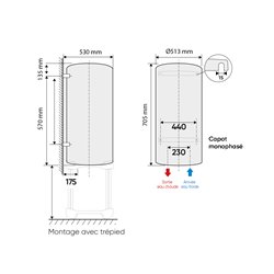 Chauffe-eau électrique Zénéo Vertical mural standard 75L