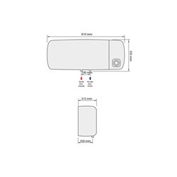 Chauffe-eau électrique Odéo Horizontal sur évier 30L 810x335x315 mm
