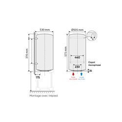 Chaufféo Plus Vertical mural standard 50 L