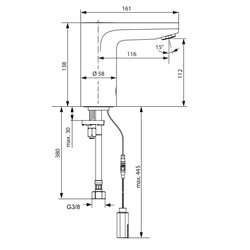Robinet électronique D2413AA Okyris avec piles