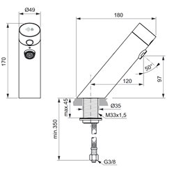 Robinet électronique D2606AA Sensorflow sur secteur