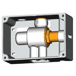 Boîtier thermostatique apparent pour robinetterie