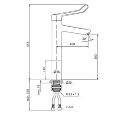 Mitigeur lavabo Okyris Pro version 300