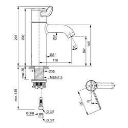 Mitigeur lavabo Okyris Pro Safe SQ monocommande