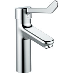 Mitigeur lavabo Okyris Pro poignée rallongée, sans tirette ni vidage, hauteur sous aérateur 104 mm