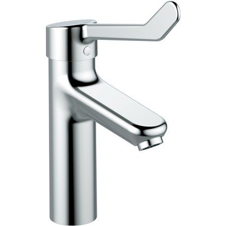 Mitigeur lavabo Okyris Pro poignée rallongée, sans tirette ni vidage, hauteur sous aérateur 104 mm
