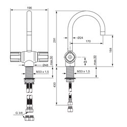 Mitigeur lavabo Okyris 2 Clinic monotrou
