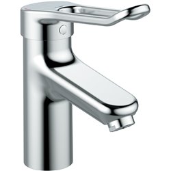 Mitigeur lavabo Okyris Pro poignée ajourée, sans tirette ni vidage, hauteur sous aérateur 66 mm
