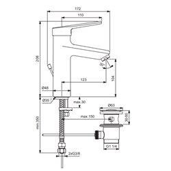 Mitigeur lavabo Okyris Pro Comfort poignée pleine
