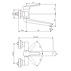 Mitigeur cuisine Okyris Pro H 181 mm raccords standards poignée pleine