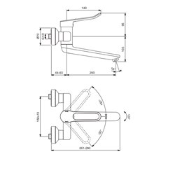 Mitigeur cuisine Okyris Pro H 197 mm raccords standards poignée ajourée
