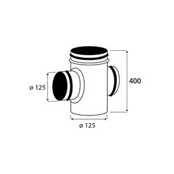 Collecteur d'étage 2 piquages en ligne galva standard Ø125/125 mm