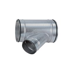 Té oblique 45° Galva avec joints Ø200 / 125 mm
