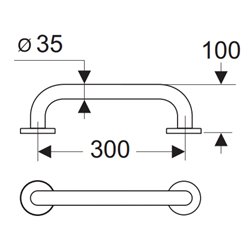 Barre de maintien Contour 21 30 cm