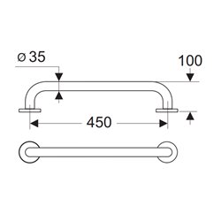 Barre de maintien Contour 21 45 cm