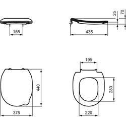 Abattant WC Contour 21 Blanc ergonomique