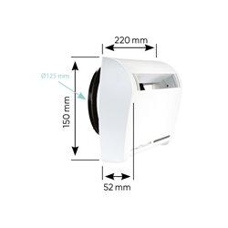 Entrée d'air traversée de mur acoustique 5/45 m3/h Ø100 mm