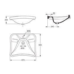 Lavabo Matura 2 67x60 cm sans trop-plein