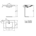 Lavabo-plan Sanis Freedom 80x55,5 cm avec trop-plein