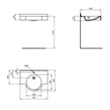 Lavabo-plan Matura 70x52,5/35 cm sans trop-plein