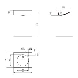 Lavabo-plan Matura 60x50 cm sans trop-plein