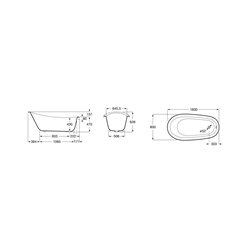 Baignoire fonte Carmen 160x80 cm Bordeaux 