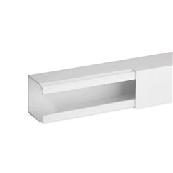 Lot de 2 m de goulotte de distribution non cloisonnable TA-E 40x40 mm 1 compartiment blanche